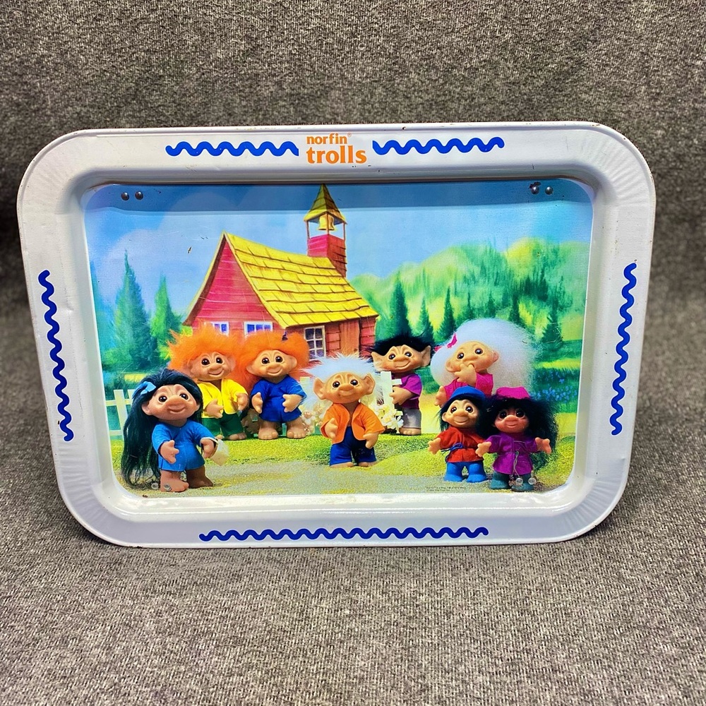 1992 Norfin Trolls metal TV tray